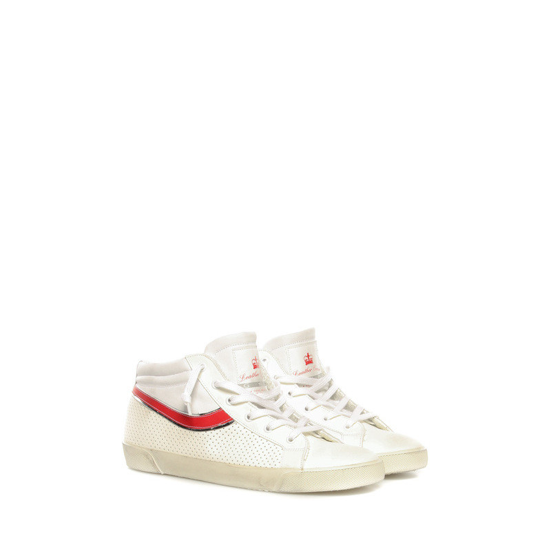 Sneakers Leather Crown white