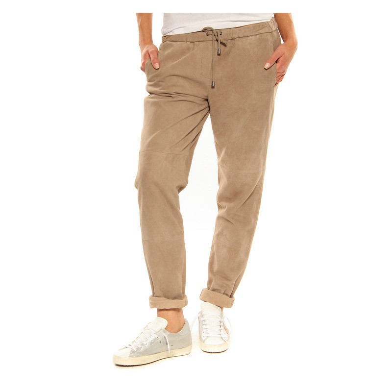 Leather pants ”Angela” Oakwood beige