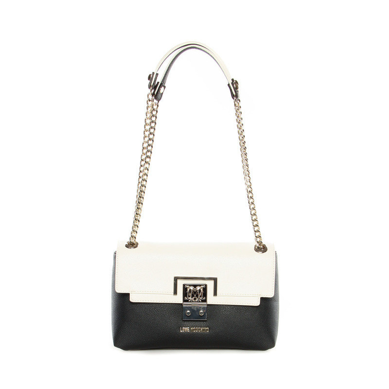 Shoulder bag Moschino Love black-white
