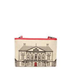 Clutch Moschino Love beige-red