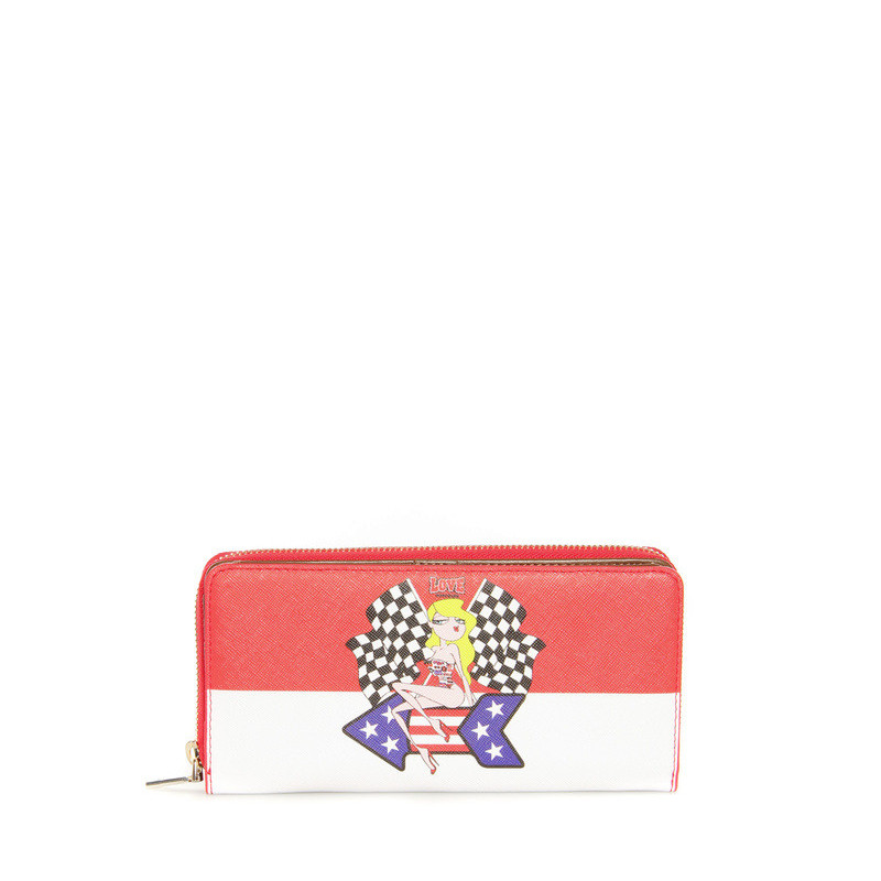 Wallet Moschino Love red-white
