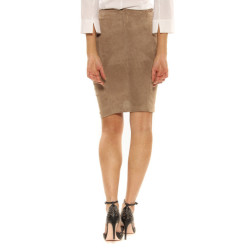 Leather skirt ”Constellation” Oakwood beige