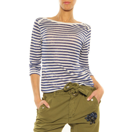 T-Shirt Majestic Filatures blue-white
