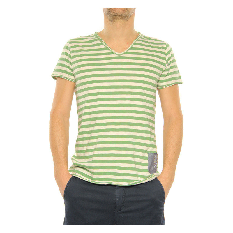 T-Shirt Kaos green-white