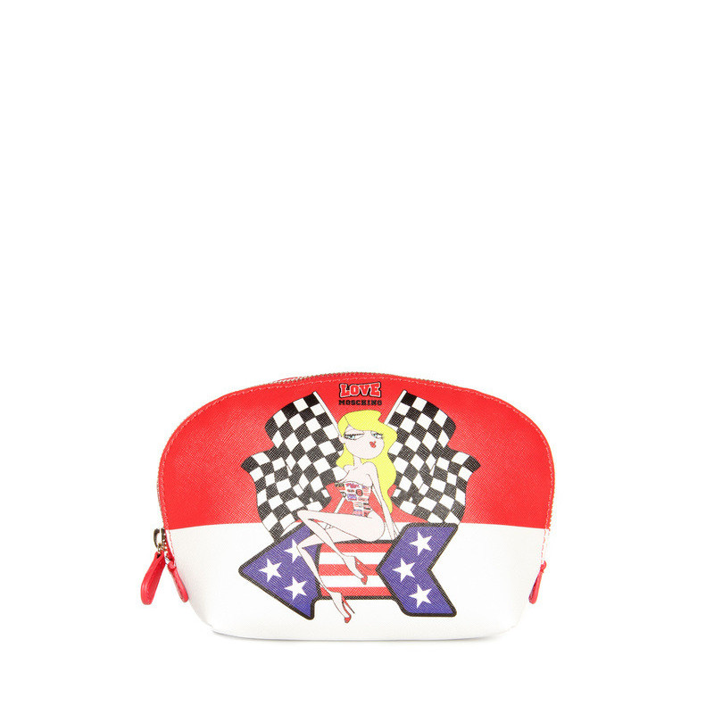Purse Moschino Love red-white