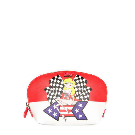 Purse Moschino Love red-white