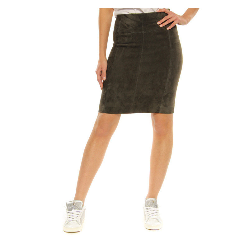 Leather skirt ”Constellation” Oakwood grey