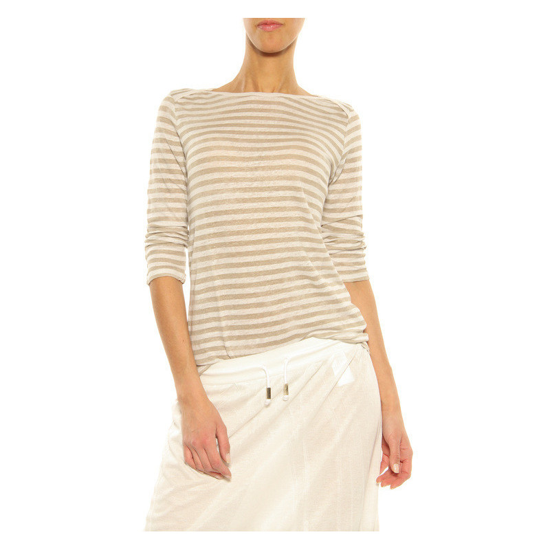 T-Shirt Majestic Filatures beige-white